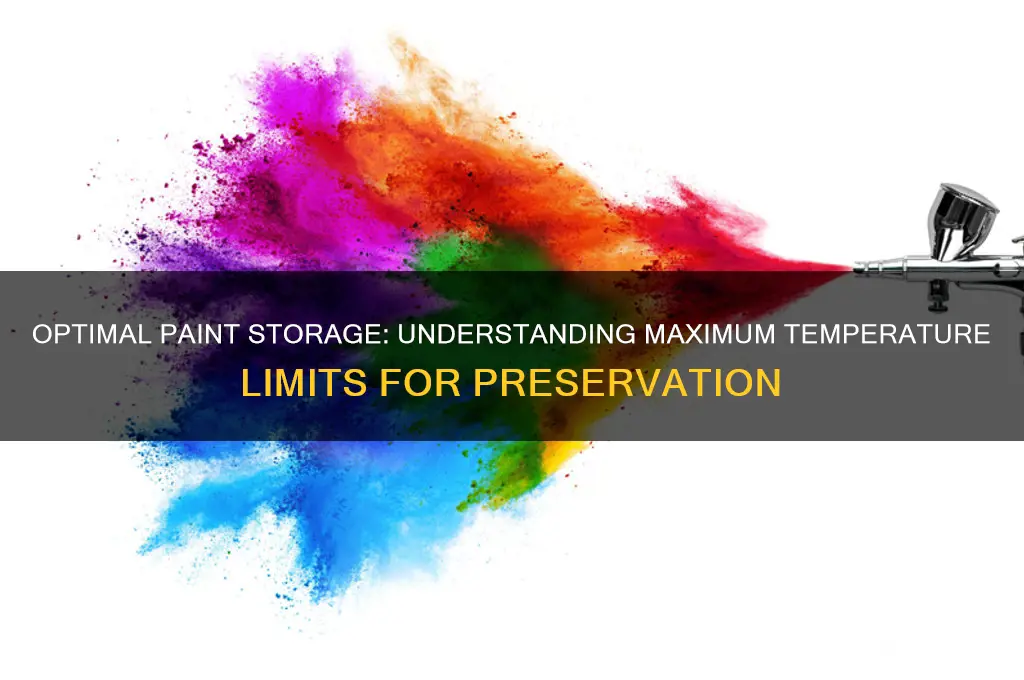 what is the max temp for storing paint