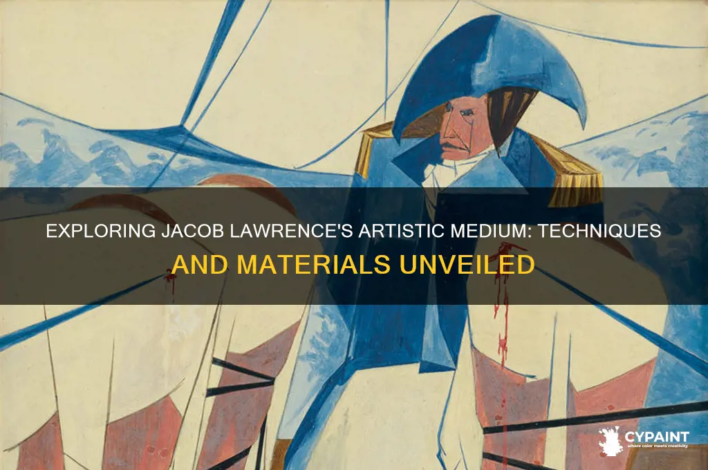 what is the medium of jacob lawrence paintings