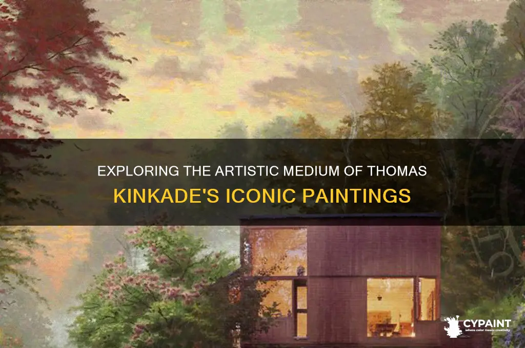 what is the medium of thomas kinkades paintings