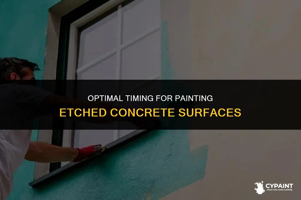 what is the minimum time after etching concrete before painting