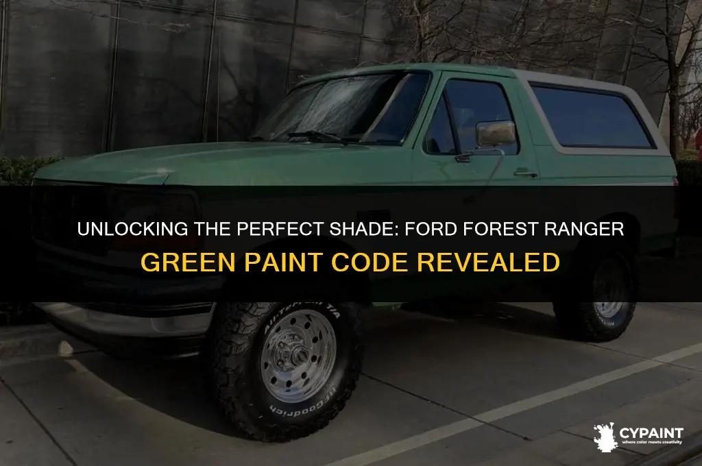 what is the paint code for ford forest ranger green