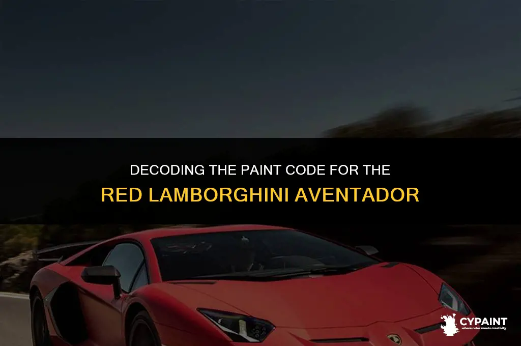 what is the paint code for the red lamborghini aventador