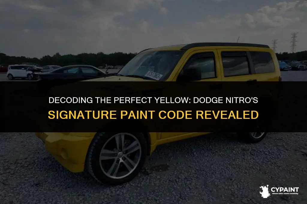 what is the paint code for the yellow dodge nitro