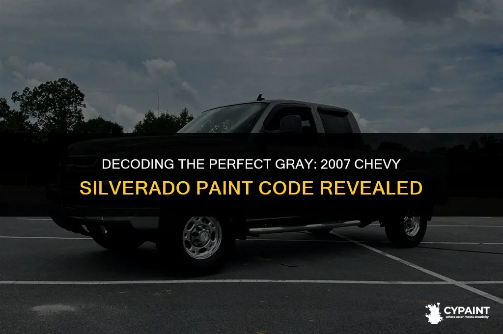 what is the paint code of achevy silverado 2007 gray