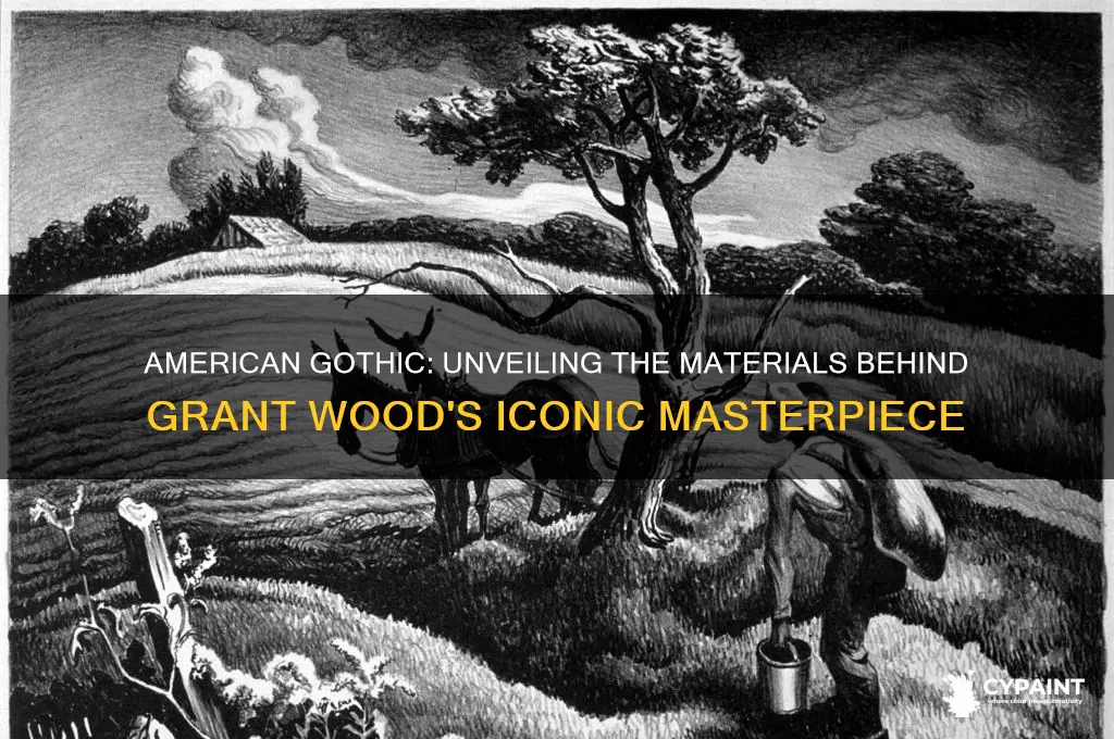 what is the painting american gothic made of