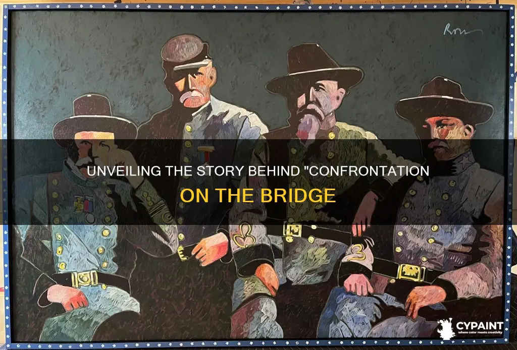 what is the painting confrontation on the bridge about