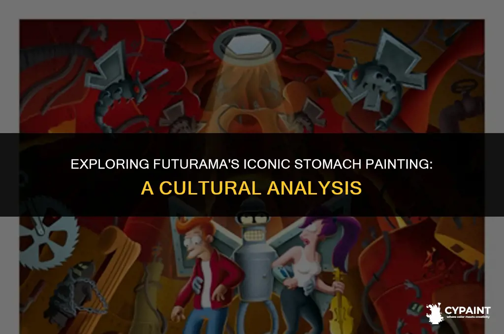 what is the painting in futerama on the guys stomach