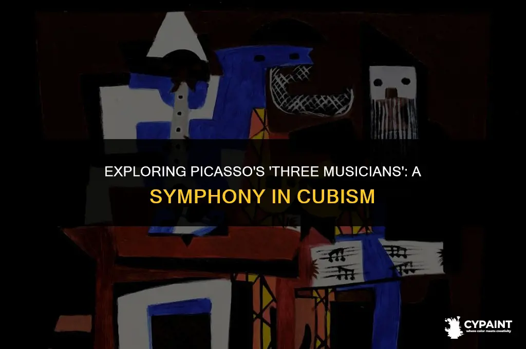 what is the painting three musicians by pablo picasso about