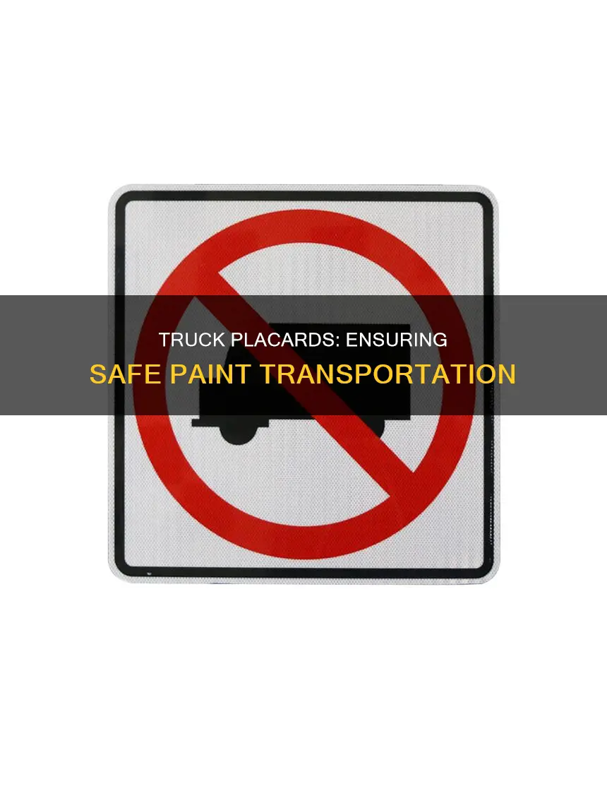 what is the placard for a truck delivering paint