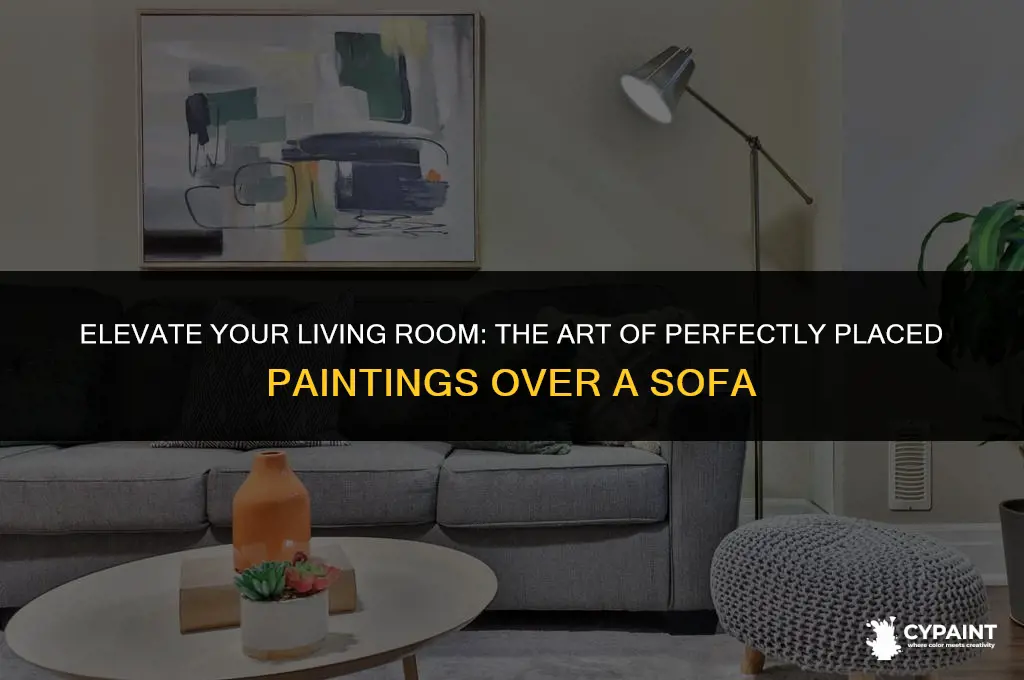 what is the proper placement of paintings over a sofa