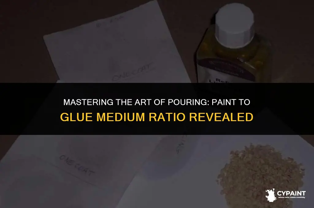 what is the ratio of paint to glue medium pouring