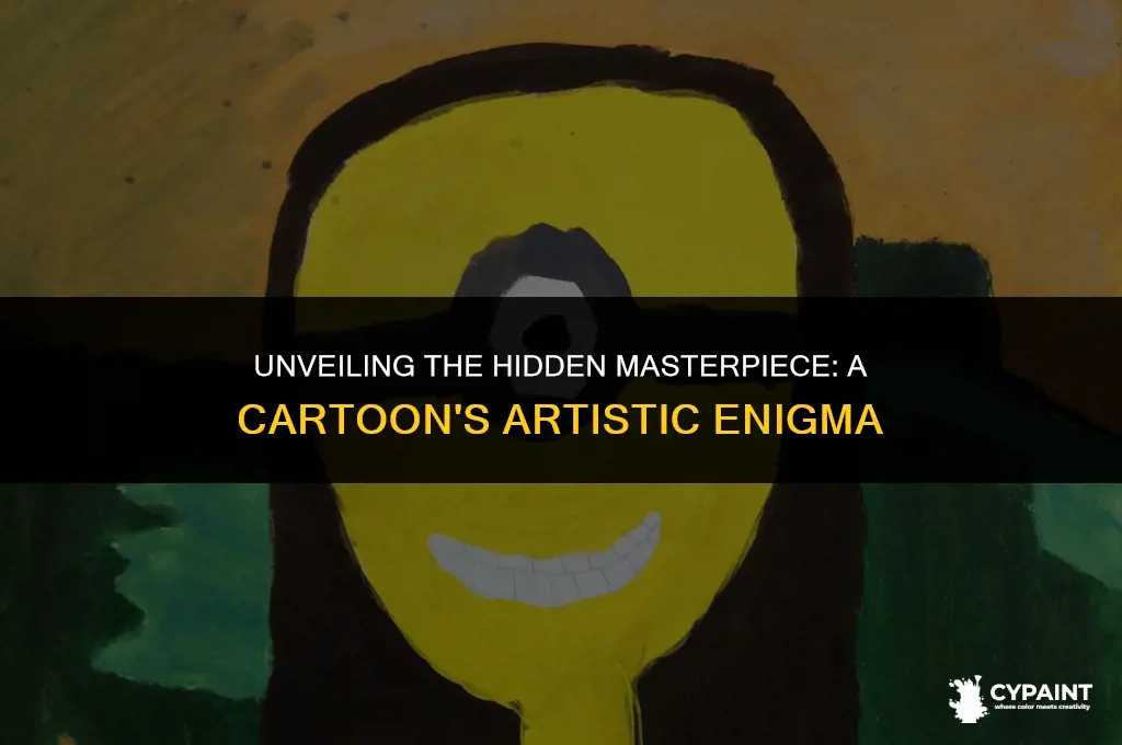 what is the subject of the painting in the cartoon