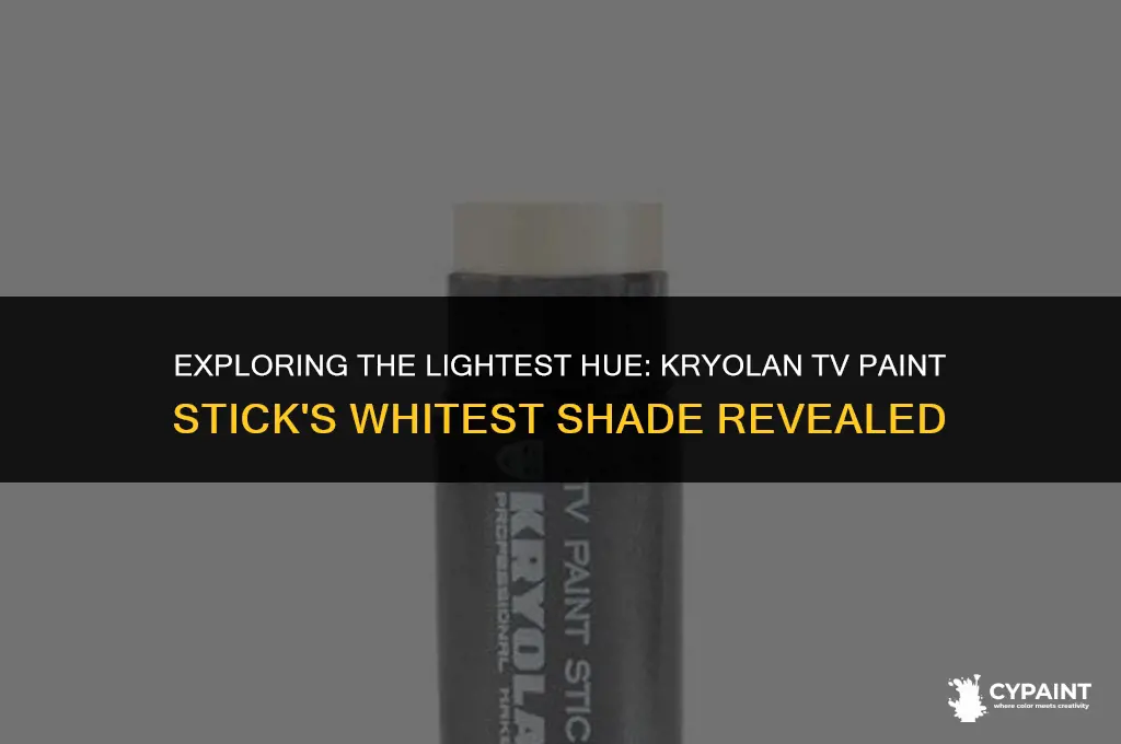 what is the whitest shade of kryolan tv paint stick