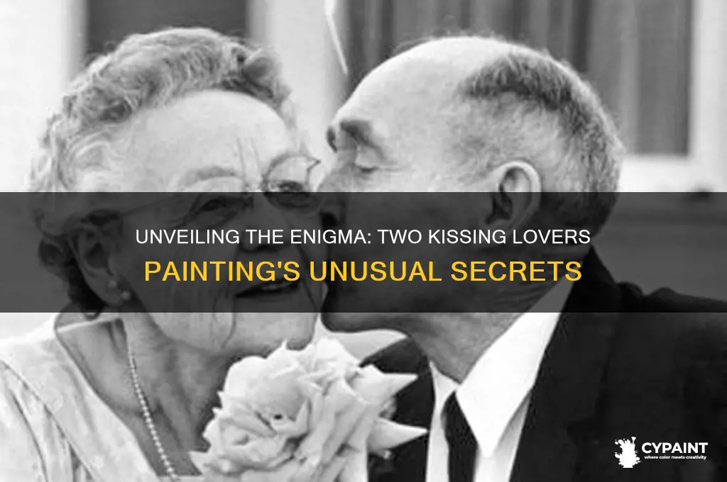 what is unusual in two kissing lovers painting