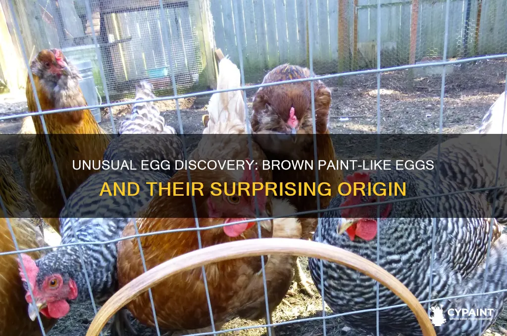 what lays eggs that look loke brown paint