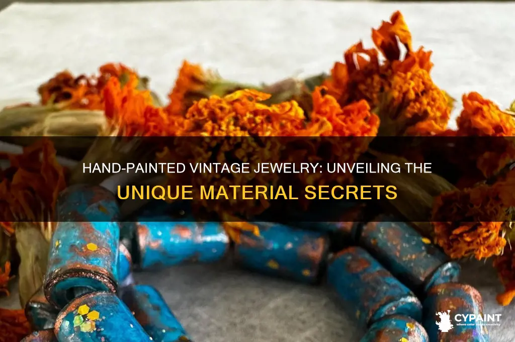 what material feels hand painted on vintage jewelry