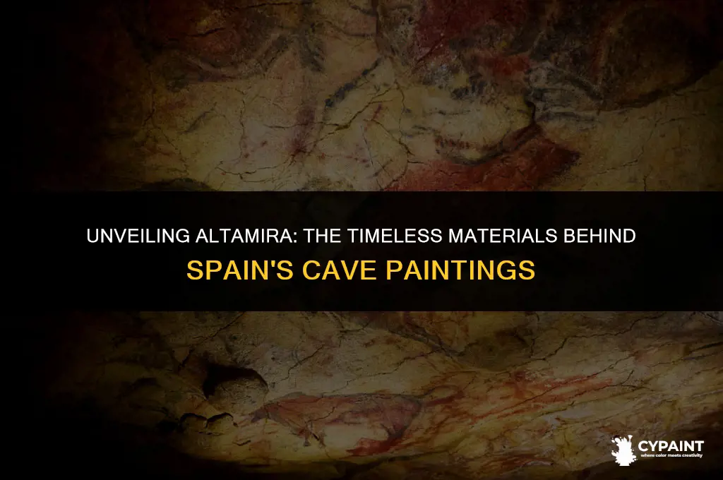what materials wereused in the cave paintings of altamira spain