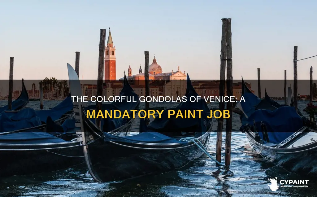 what mus all gondolas in venice italy be painted