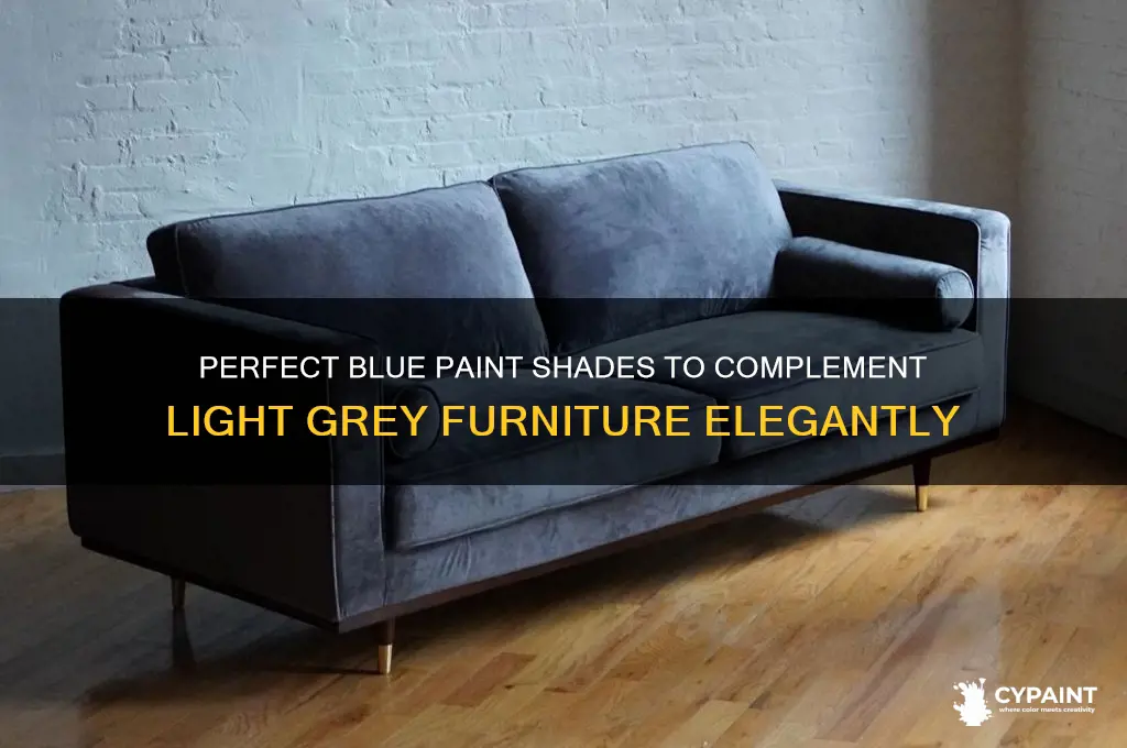 what paint blue goes with light grey furnture