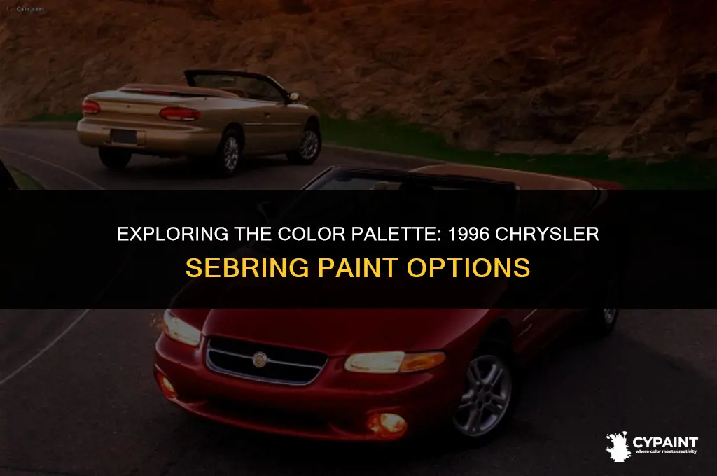 what paint choices were available for the 1996 chrysler sebring