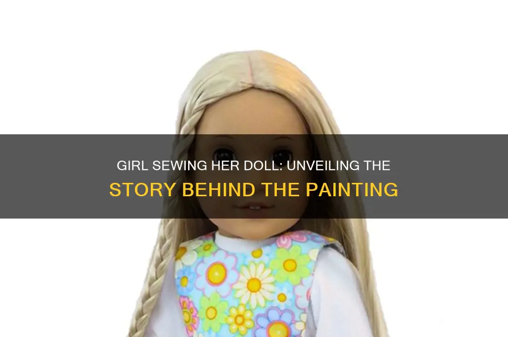 what painting has a girl sewing her doll