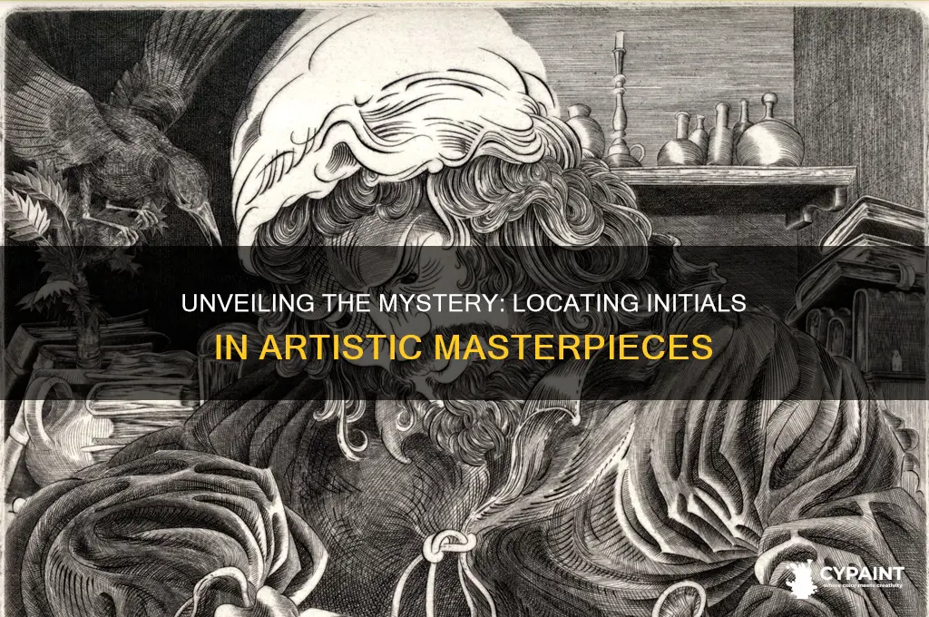 what part of the painting are the initials