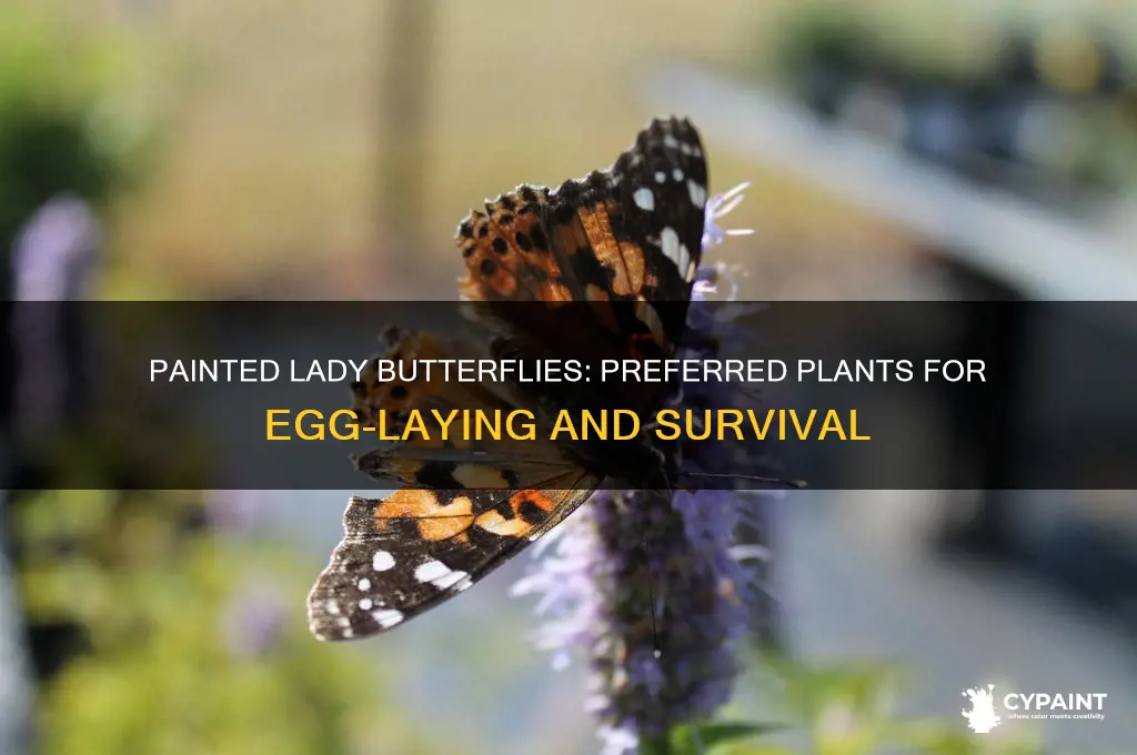 what plant do painted ladies lay eggs on