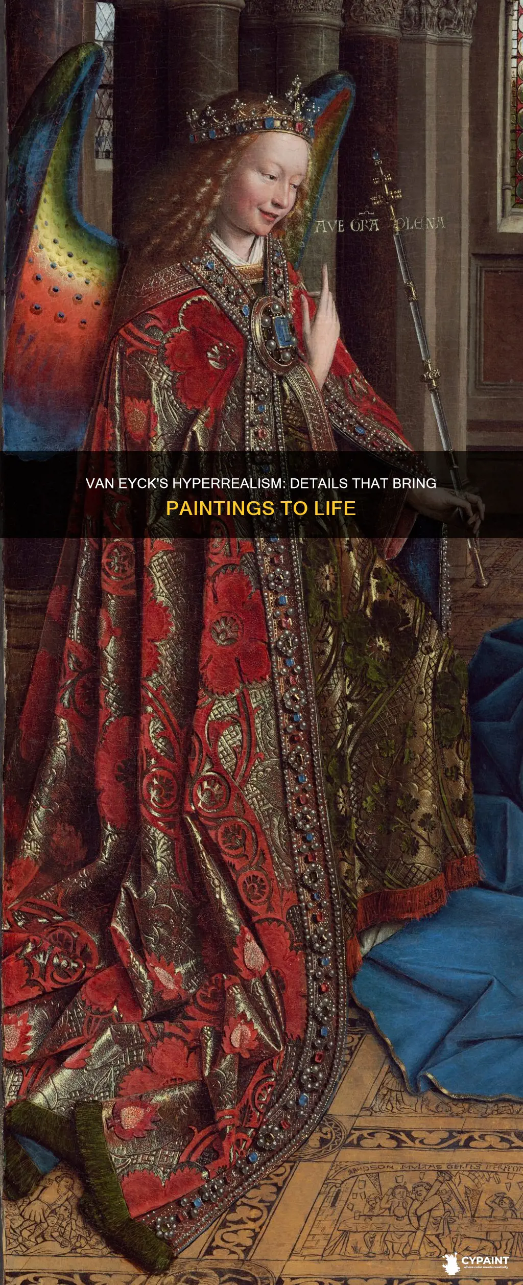 what realistic details appear in van eyck