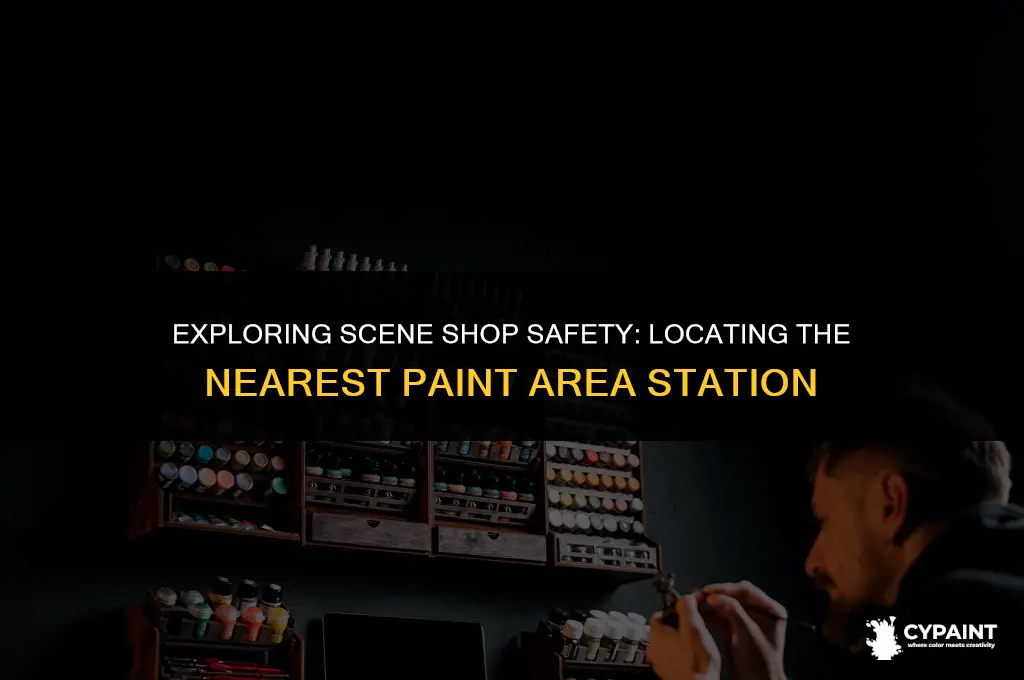 what safety station is near paint area in scene shop