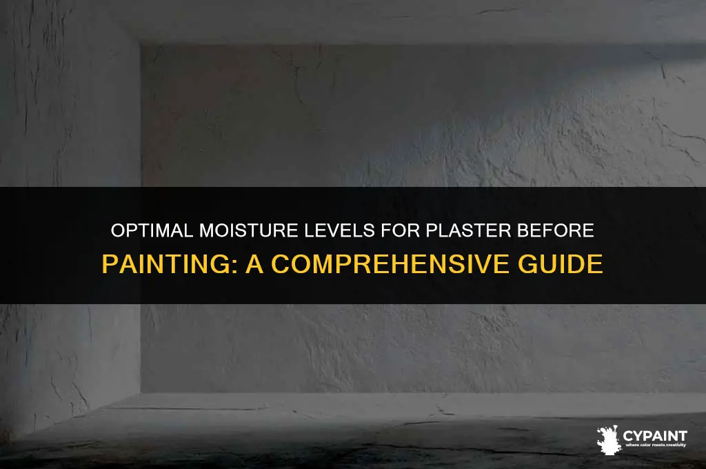 what should the moisture level of plaster be before painting