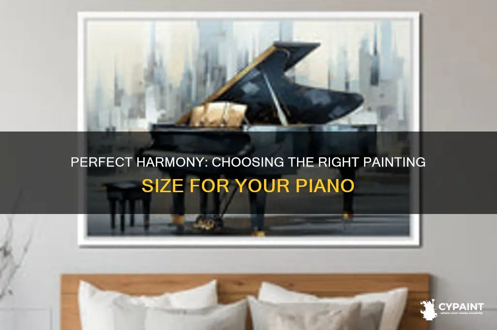 what size painting should hang over a piano