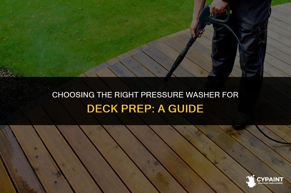 what size pressure washer to prep a deck for paint