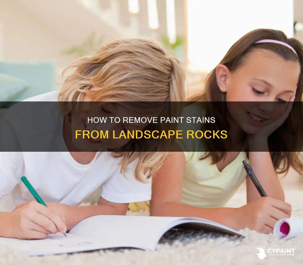 what takes redwood paint stain off of landscape rock
