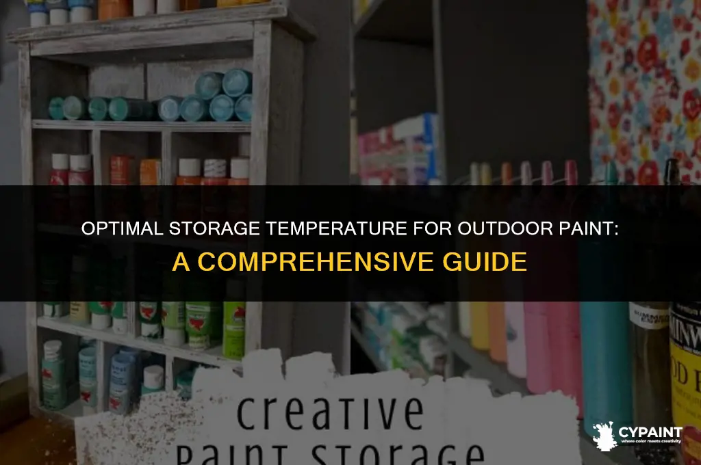what temperature can you store outdoor paint at