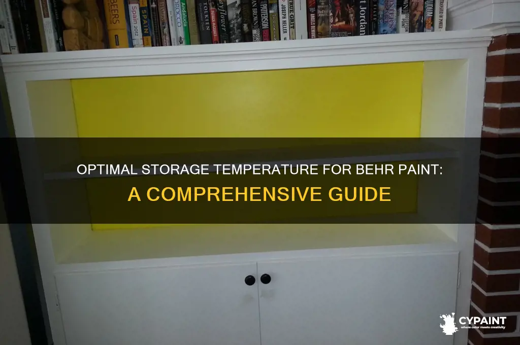 what temperature should i store behr paint at