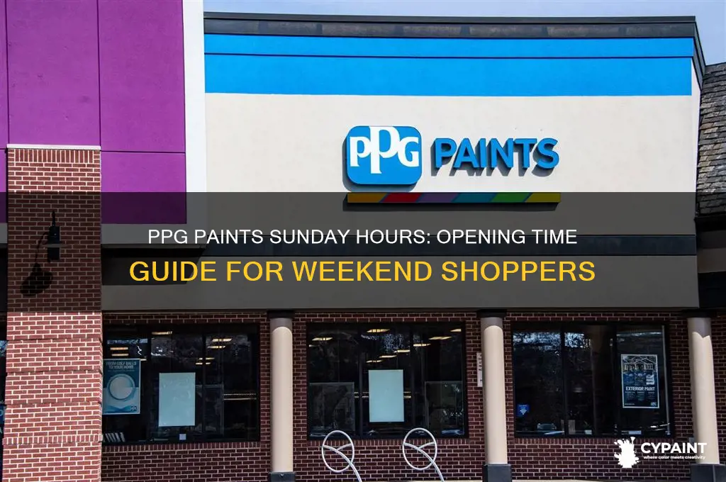 what time does ppg paint open on sunday
