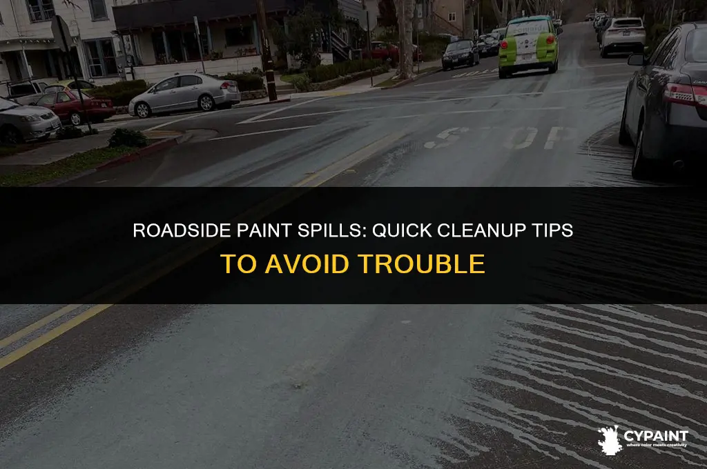 what to do if you spill paint on the road