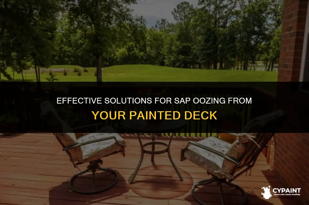 what to do with sap oozing out of painted deck