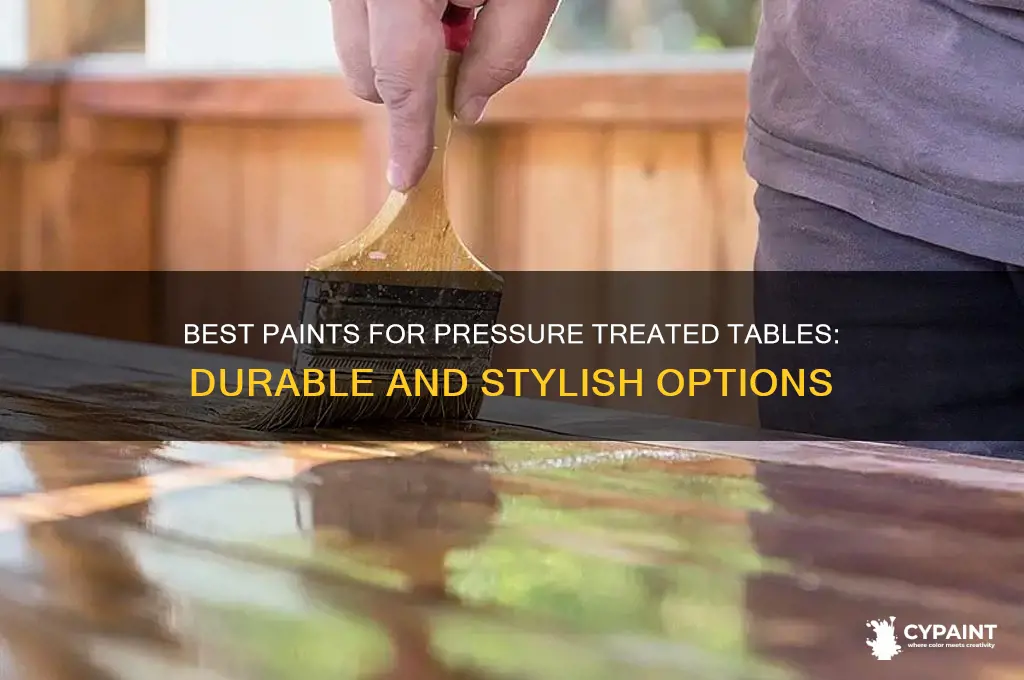 what to paint a pressure treated table with