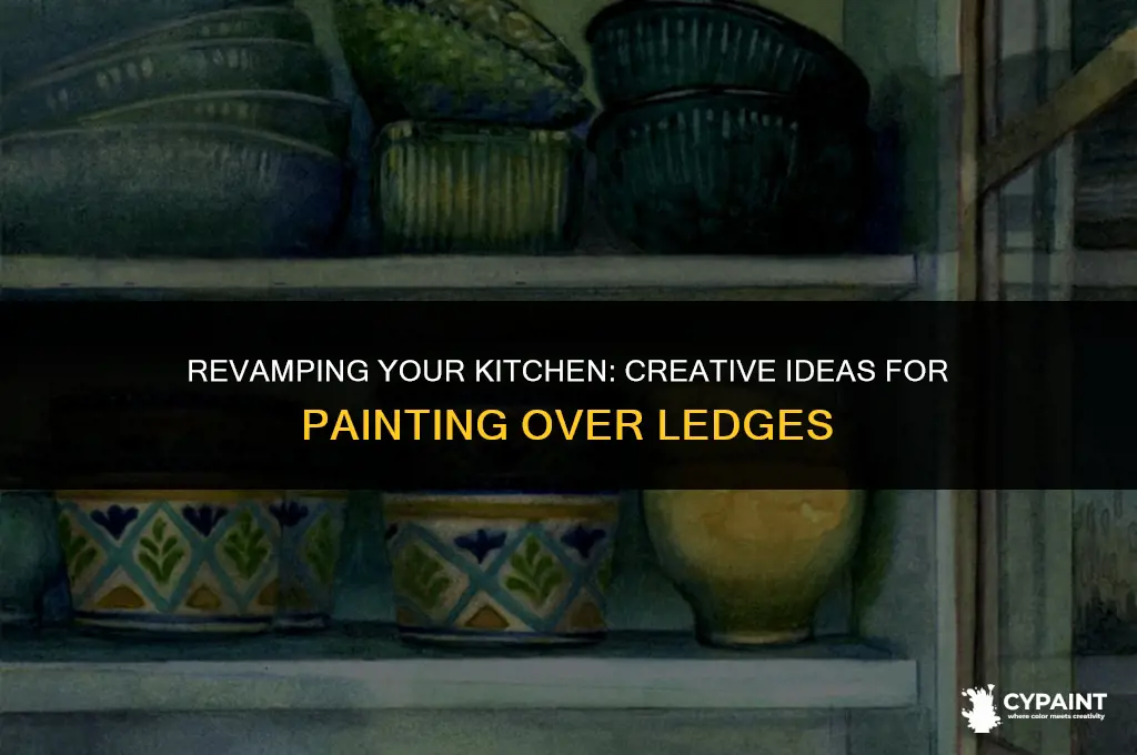 what to paint on top of painted ledge in kitchen