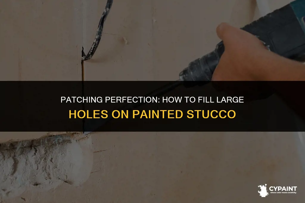what to us to fill large holes on painted stucco