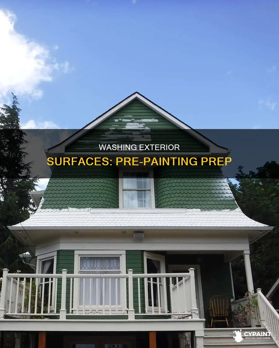 what to wash exterior painted surface with before painting