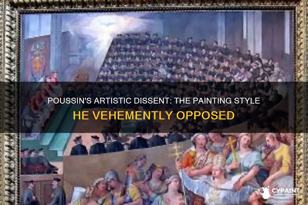 what type of painting was poussin opposed to