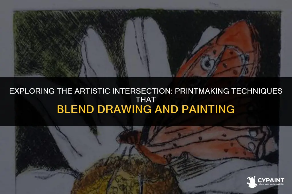 what type of printmaking overlaps areas of drawing and painting