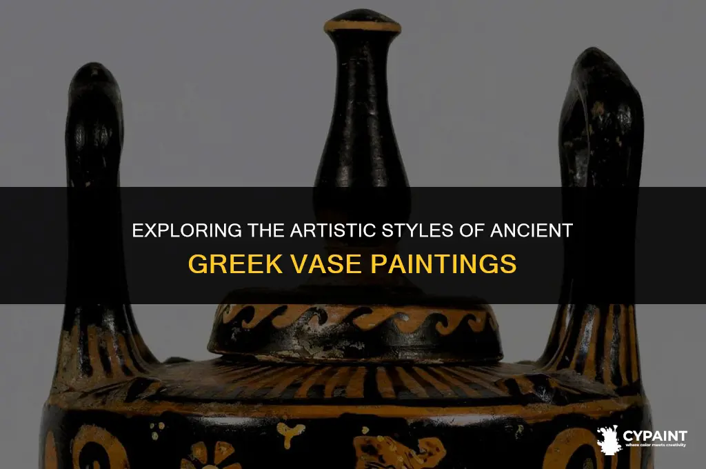 what types of designs were painted on early greek vases