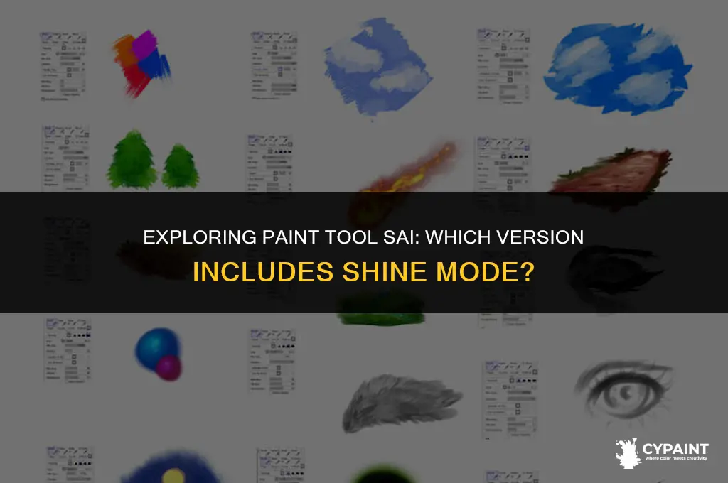 what version of paint tool sai has the shine mode