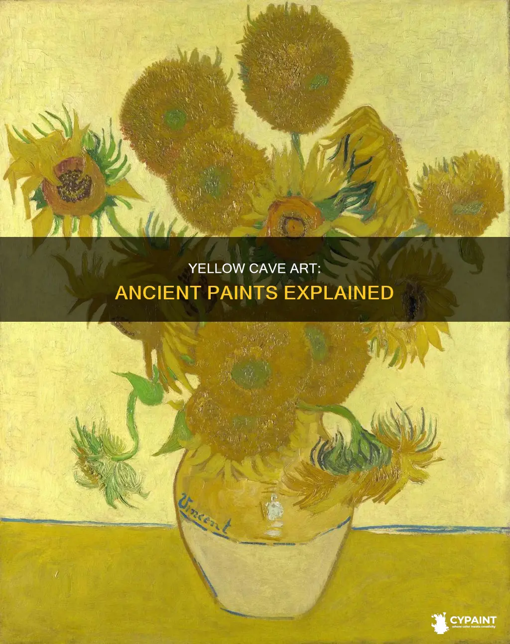 what was the yellow paintings in caves made from