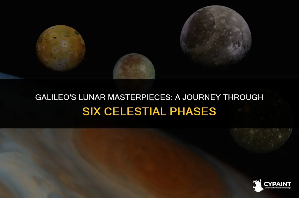 what were the 6 phasesof the moon that galileo painted