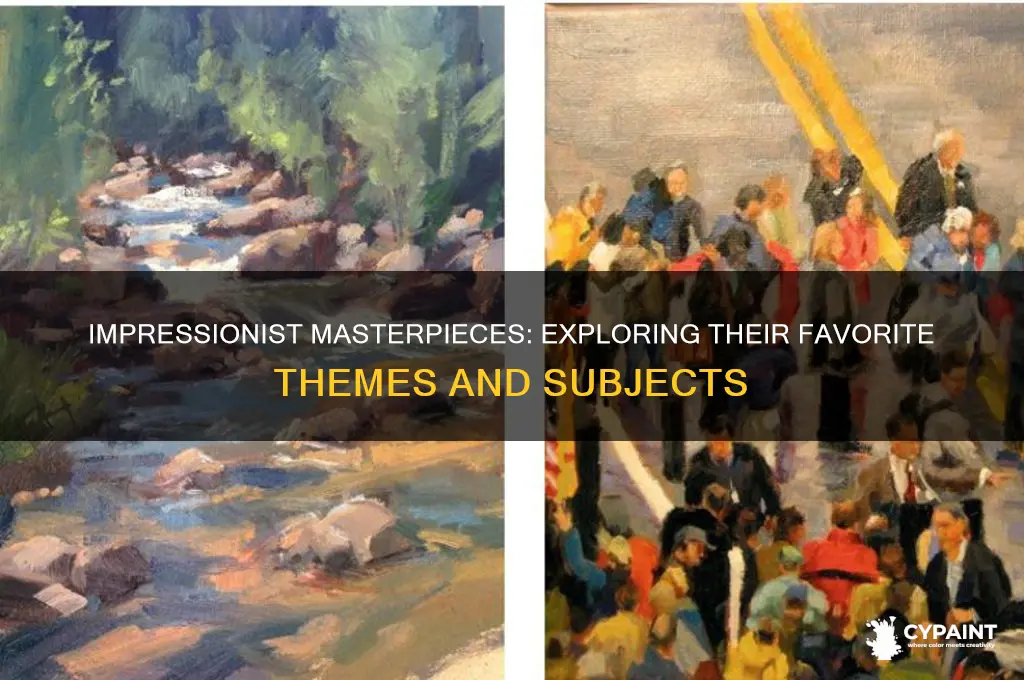 what were the main subjects of impressionist paintings