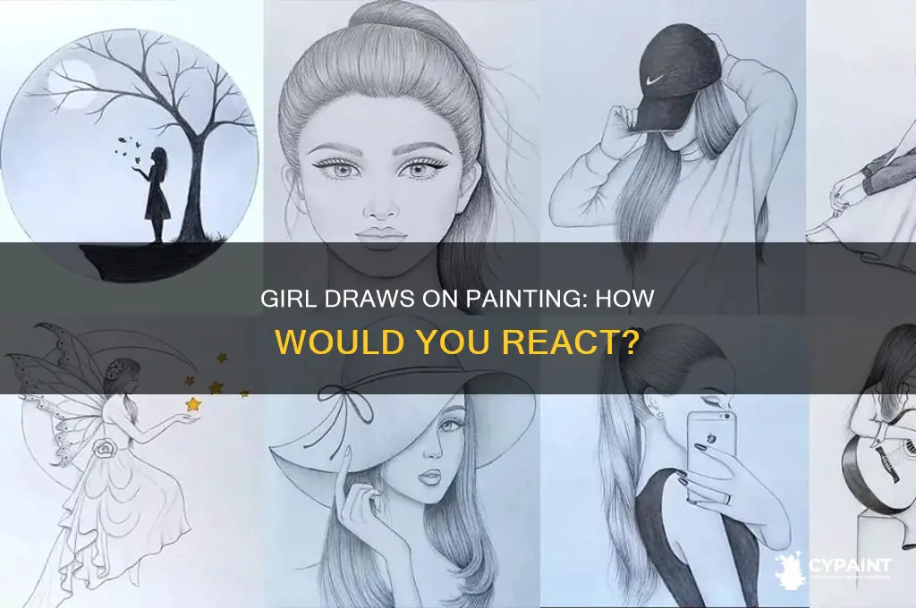 what would you do girl draws on painting